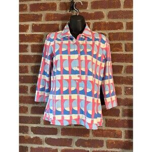 J. McLaughlin retro print geometric top size small